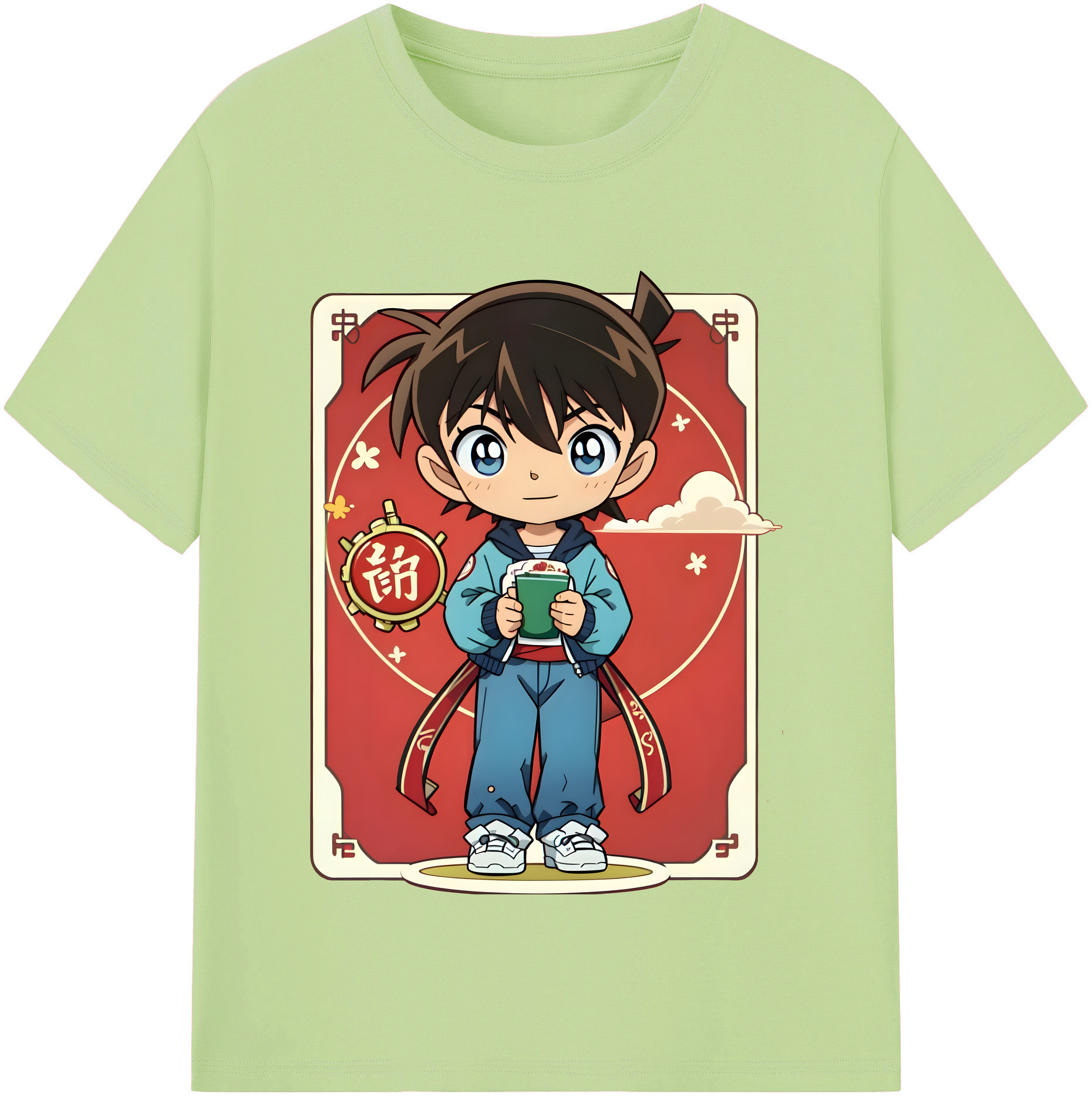 （画像用） 名探偵コナン 江戸川 コナン Detective Conan Conan Edogawa 綿100％半袖Tシャツ（フロントプリント）
